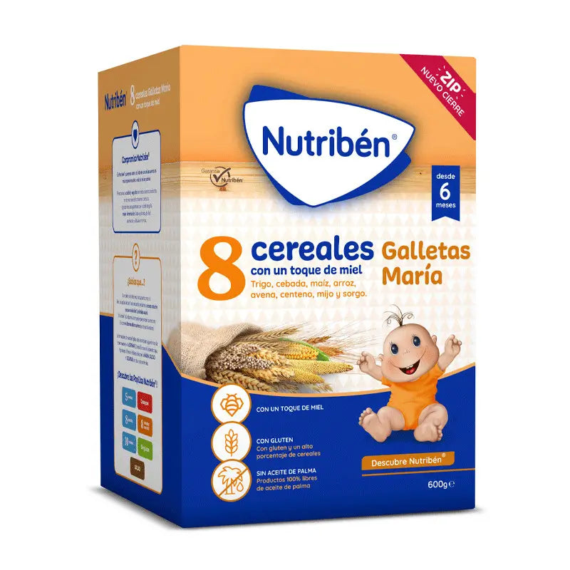 Nutriben Papilla 8 Cereals Honey Maria Crackers 600 g