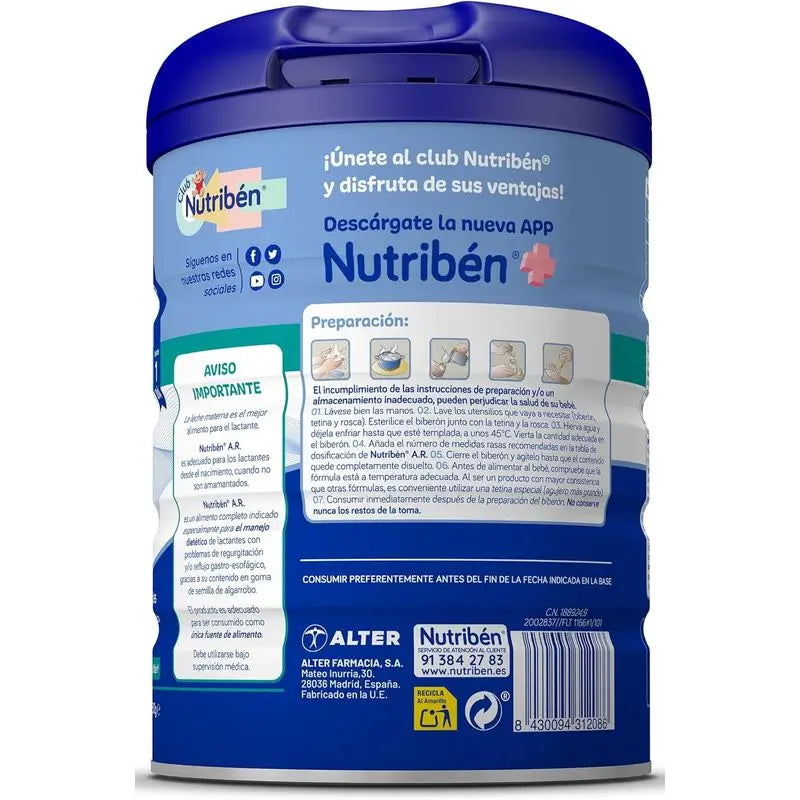 Nutribén AR Latte antireflusso e antirigurgito 800 g