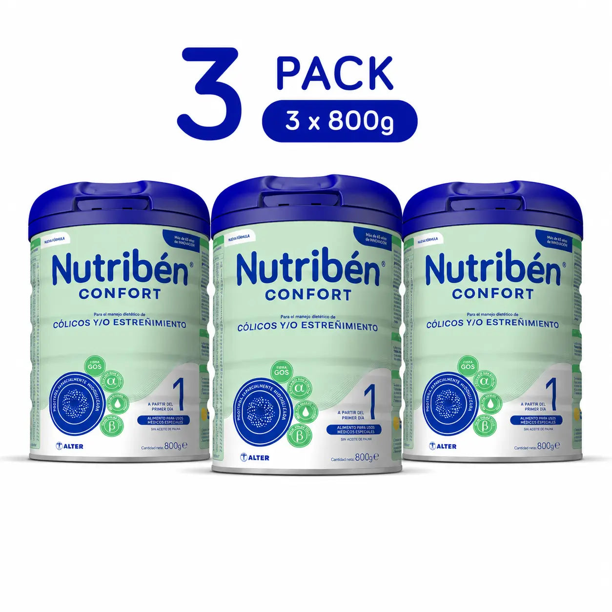 Nutribén Confort 1 Latte Starter, 3 x 800 grammi