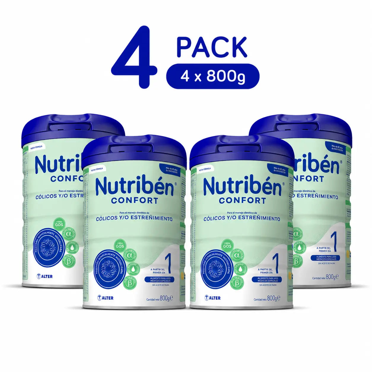Nutribén Confort 1 Latte Starter, 4 x 800 grammi