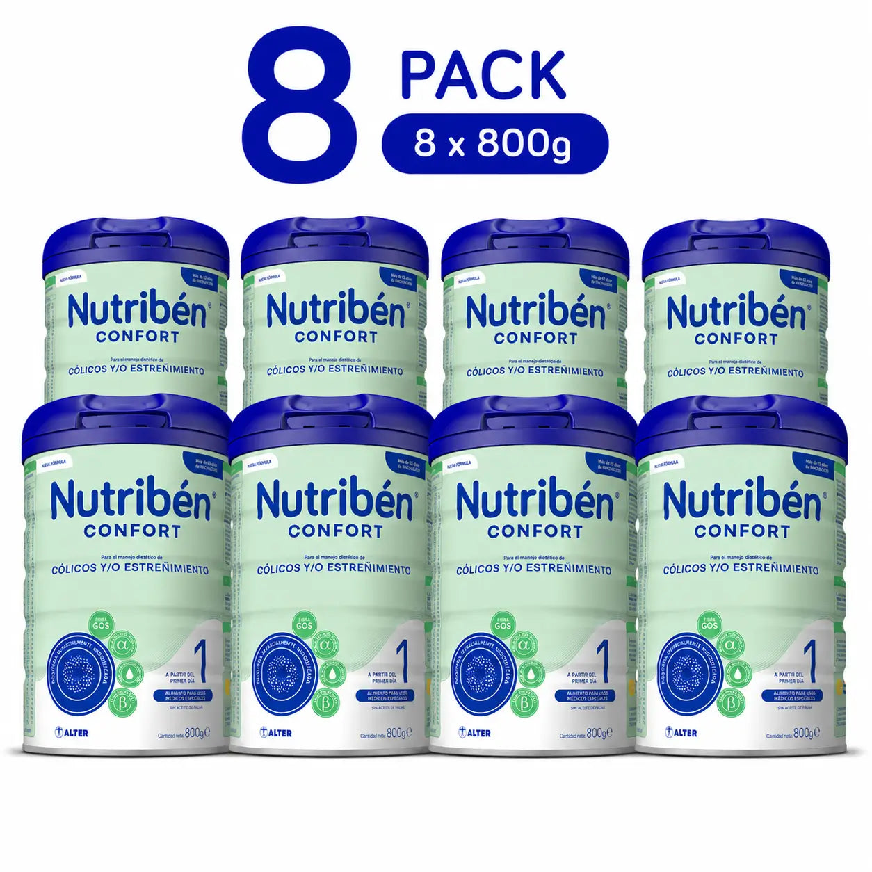 Nutribén Confort 1 Latte Starter, 8 x 800 grammi
