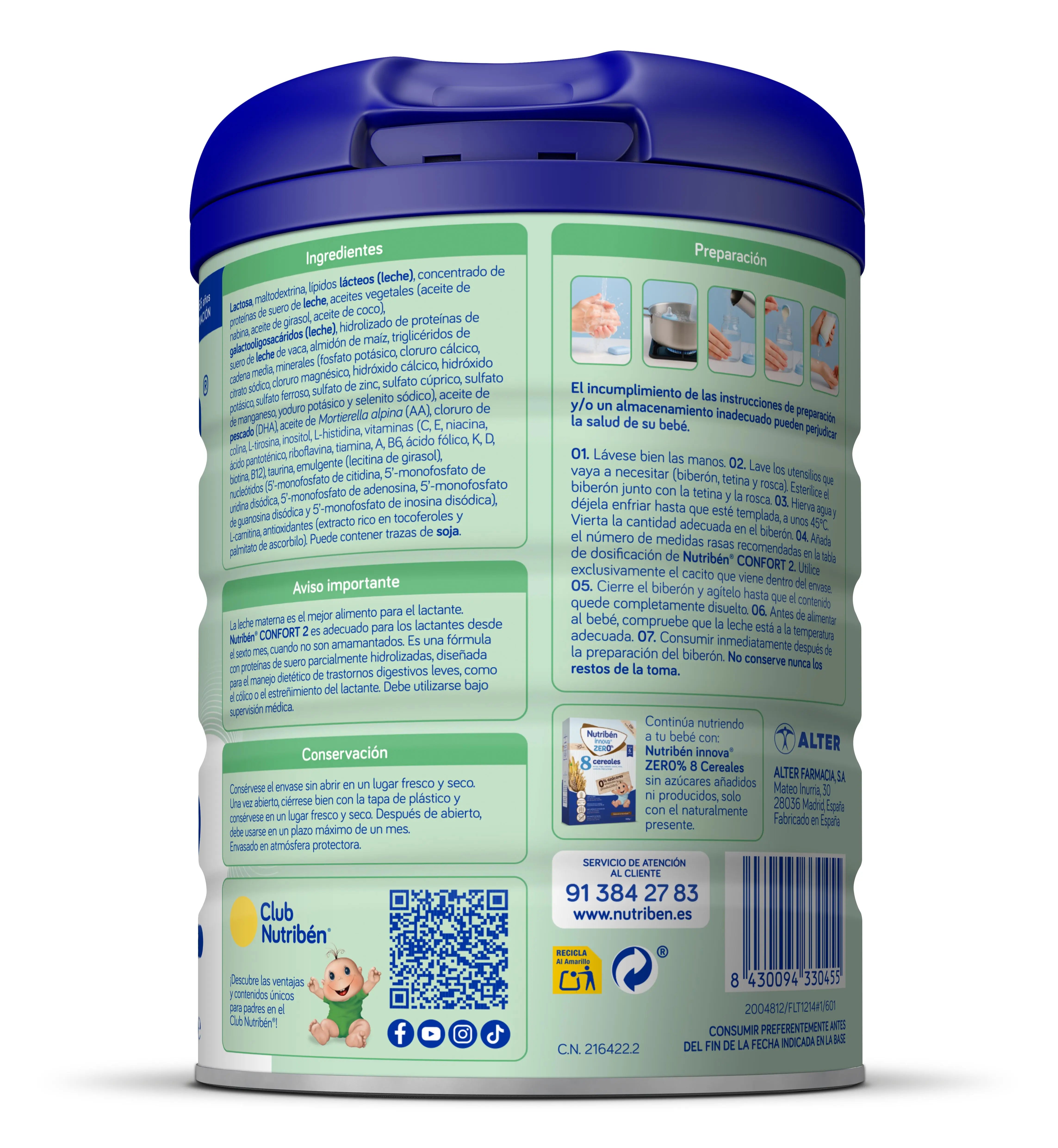 Nutribén Confort 2 Latte di proseguimento, 800 g