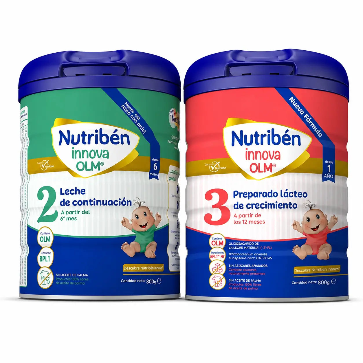 Nutriben Innova 2 Latte di proseguimento, 800 g + Nutriben Innova 3 Latte di crescita, 800 g, confezione da 2