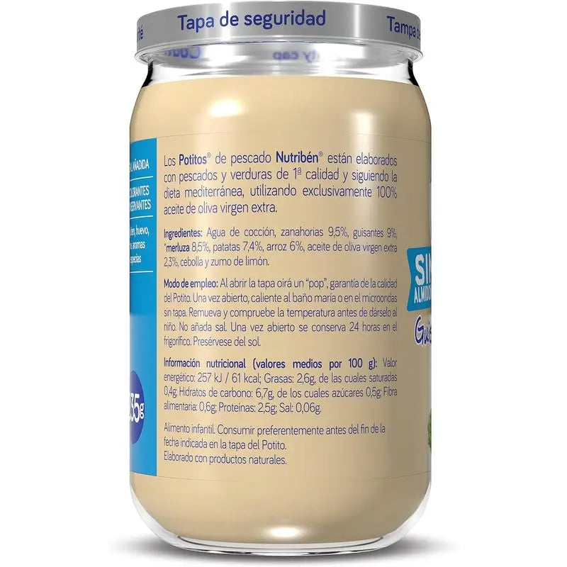 Nutribén Potito Supremo di Nasello con Piselli e Carote, 235 g