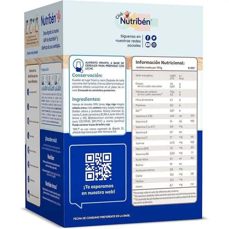 Nutriben Papilla Innova 8 Cereali 0%, 500 g
