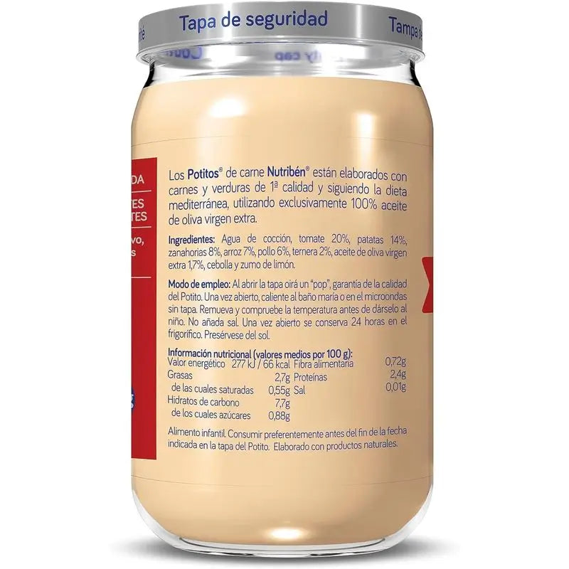 Nutriben Potito pollo vitello verdure, 235g