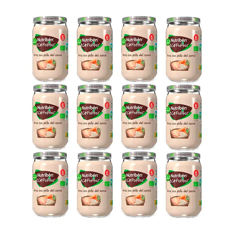 Nutriben Potito Eco Riso con pollo dell'aia , 12 x 235 grammi
