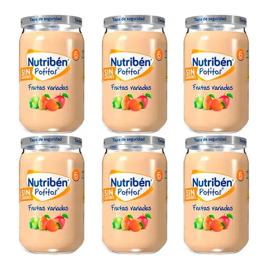 Nutriben Potito Frutti Assortiti , 6 x 235 grammi