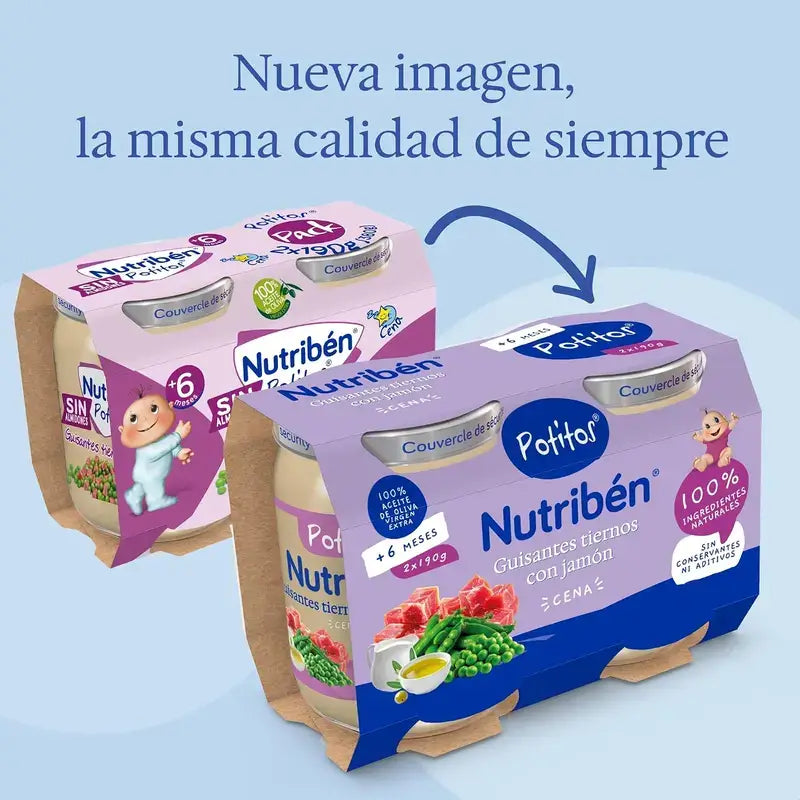 Nutribén Potito Cena: piselli con prosciutto 2 x 190 g