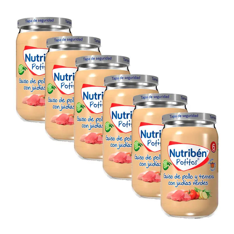 Nutriben chicken and beef stew with green beans, 235 gr x 6 units