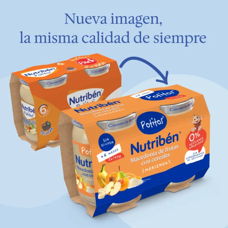 Nutriben Pack Pot Macedonia Cereali alla frutta 2X190g
