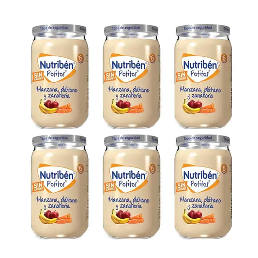Nutriben Potito Mela, Banana e Carota, 6 x 235 grammi
