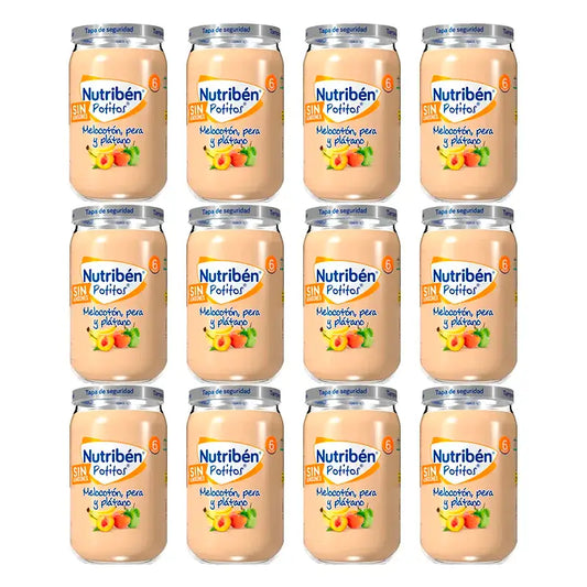 Nutriben Potito Pesca, Pera e Banana , 12 x 235 grammi
