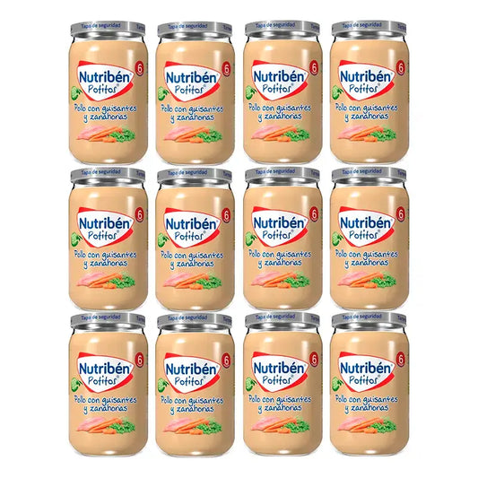 Nutriben Potito Pollo Piselli e Carote , 12 x 235 grammi