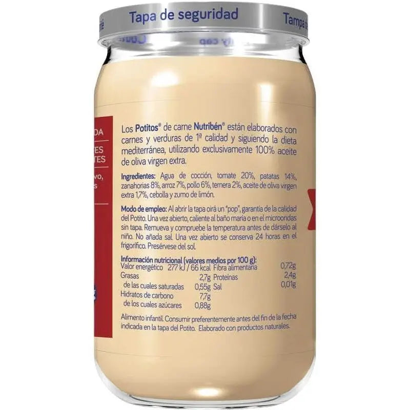 Nutriben Potito pollo vitello verdure, 6x235g