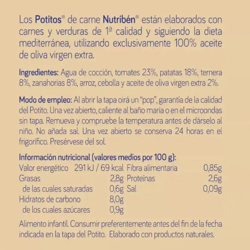 Nutriben Manzo Potito Patate e Carote 235 g