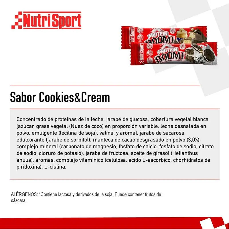 Nutrisport Protein Boom Cookies-Cream Box , 24 barrette