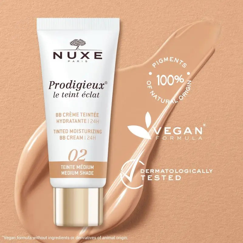 Nuxe Crema Bb idratante con colore - 24H, Prodigieux® Le Teint Éclat 30Ml - Tono medio