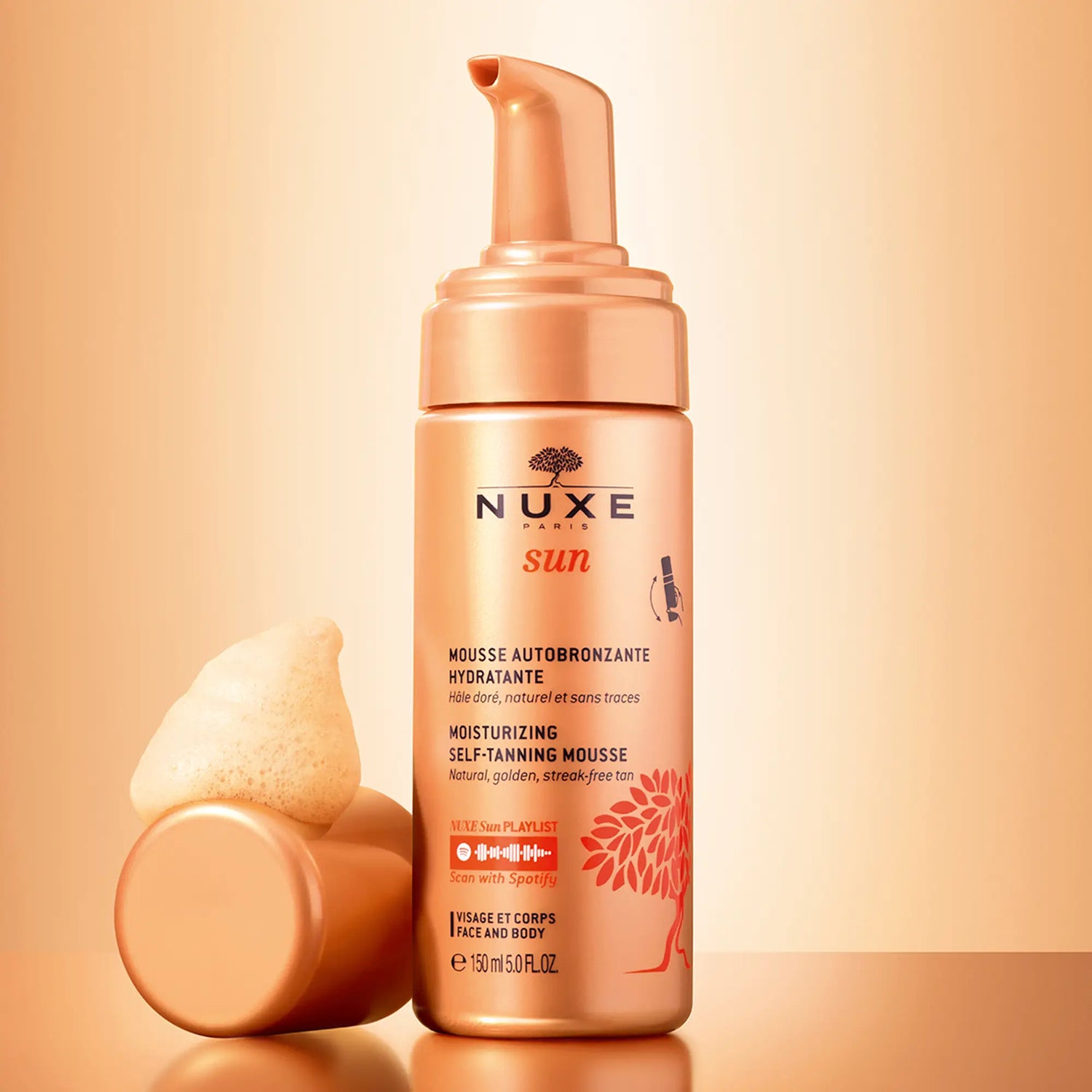 Nuxe Schiuma Autoabbronzante Naturale Dorata e Luminosa, 150 ml
