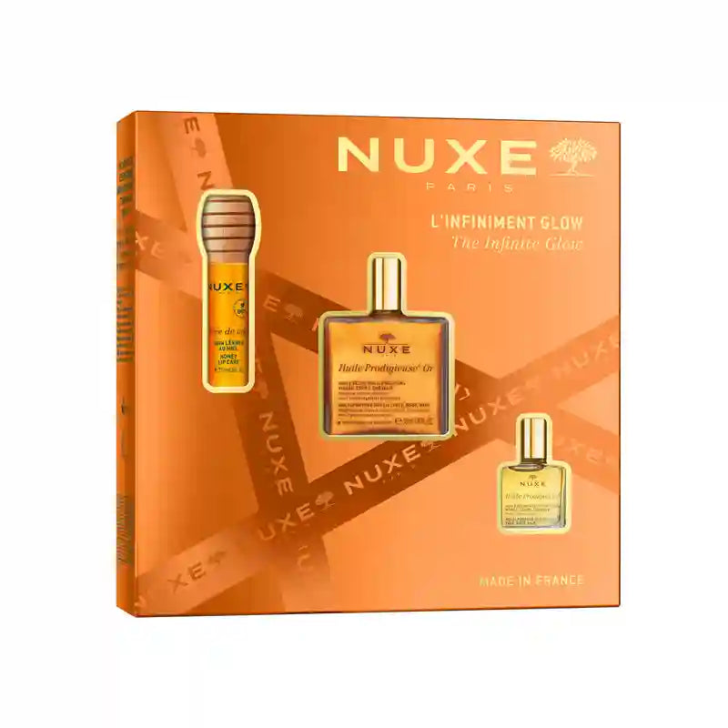 Nuxe Prodigieux Confezione regalo multigamma Glow Infinite Huile Prod Or + Reve The Miel Labial + Huile Classic