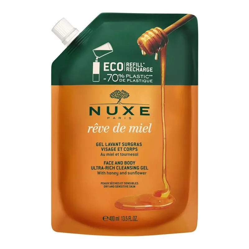 Nuxe Rêve De Miel® Gel detergente dermatologico Eco-Refill 400Ml