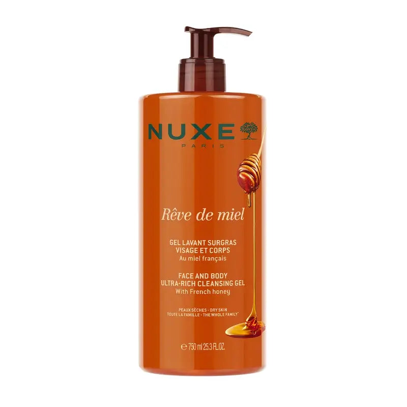 Nuxe Rêve de Miel Gel detergente per viso e corpo 750 ml