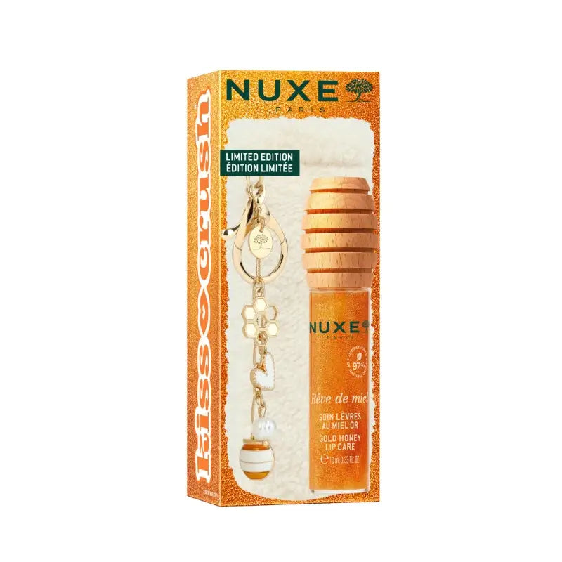 Nuxe Reve De Miel Trattamento Labiale al Miele Gold 10 ml + Custodia per rossetto in omaggio, 10 ml