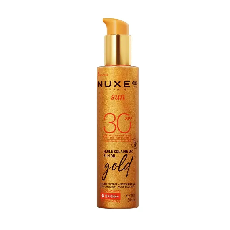Nuxe Olio solare abbronzante oro per viso e corpo Spf30, 150 ml