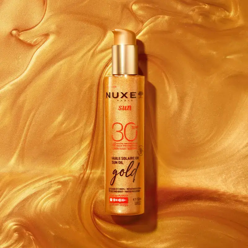 Nuxe Olio solare abbronzante oro per viso e corpo Spf30, 150 ml