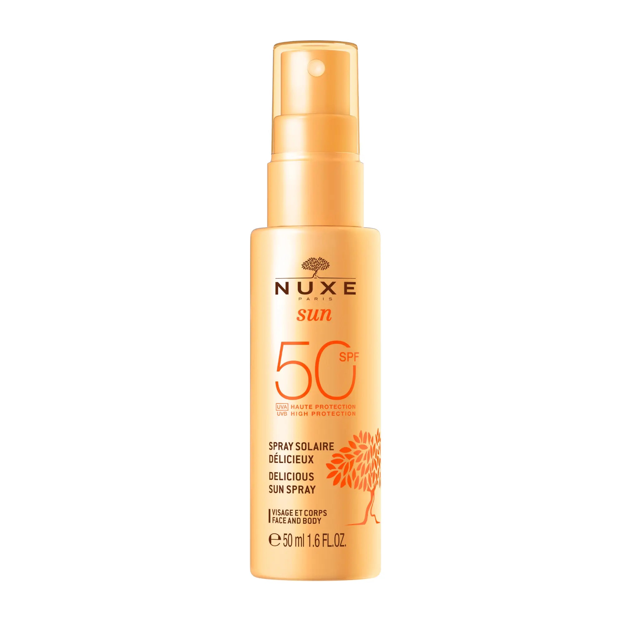 Nuxe Sun Delicious Spray solare viso e corpo alta protezione Spf 50 Formato da viaggio