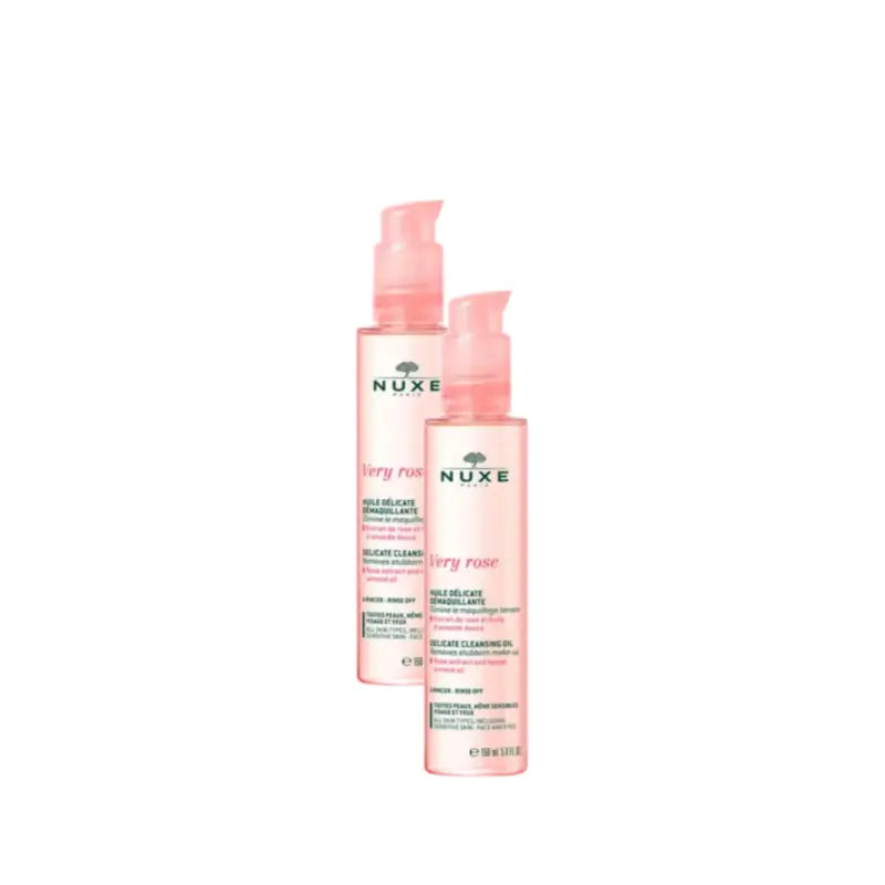 Nuxe Very Rose Olio struccante delicato, confezione da 2 x 150 ml