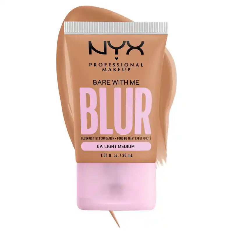 Nyx Bare With Me Blur Skin Tint, fondotinta sfumabile, finitura opaca, tonalità 09 , 30 ml