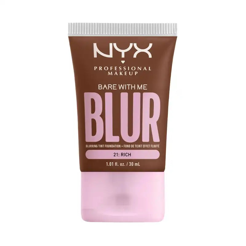 Nyx Bare With Me Blur Skin Tint, Fondotinta sfumante, opaco, ricco di sfumature 21 , 30 ml