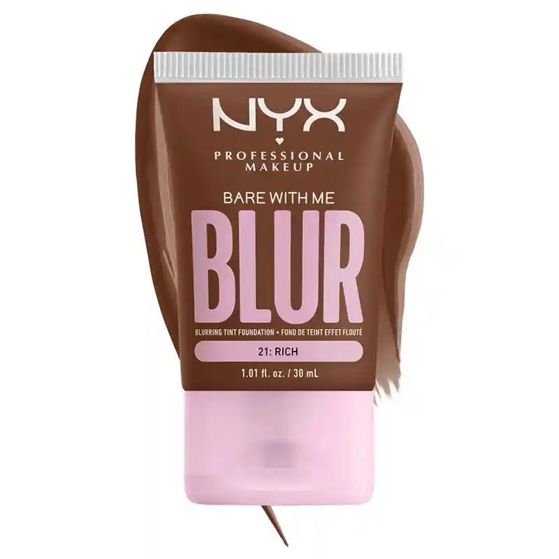 Nyx Bare With Me Blur Skin Tint, Fondotinta sfumante, opaco, ricco di sfumature 21 , 30 ml