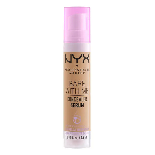Nyx Bare With Me Serum Concealer, tonalità media. Formula vegana. Disponibile in 12 tonalità. 9,6 ml