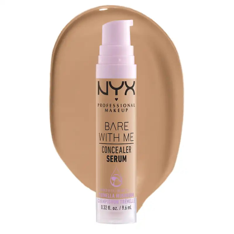 Nyx Bare With Me Serum Concealer, tonalità media. Formula vegana. Disponibile in 12 tonalità. 9,6 ml