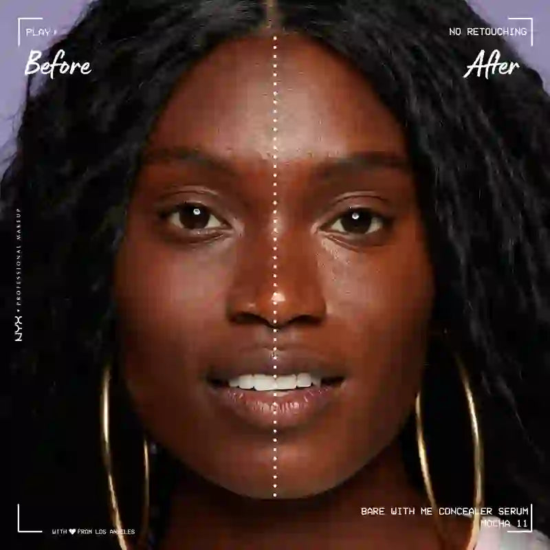 Nyx Bare With Me Serum Concealer, tonalità Moka. Formula vegana. 9,6 ml