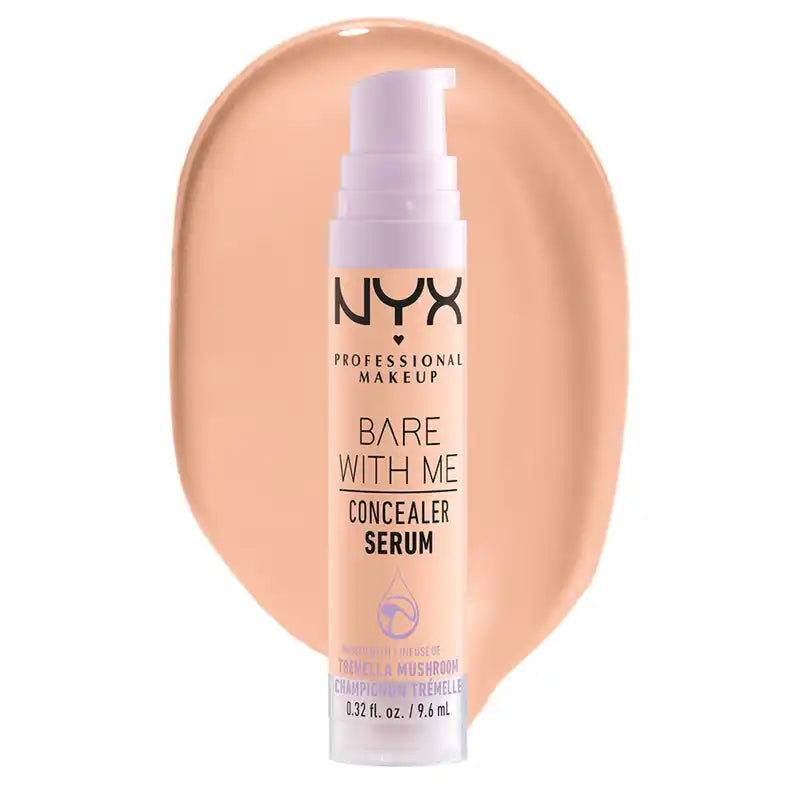 Nyx Bare With Me Serum Concelear, tonalità Vaniglia Media. Formula vegana. Disponibile in 12 tonalità. 9,6 ml