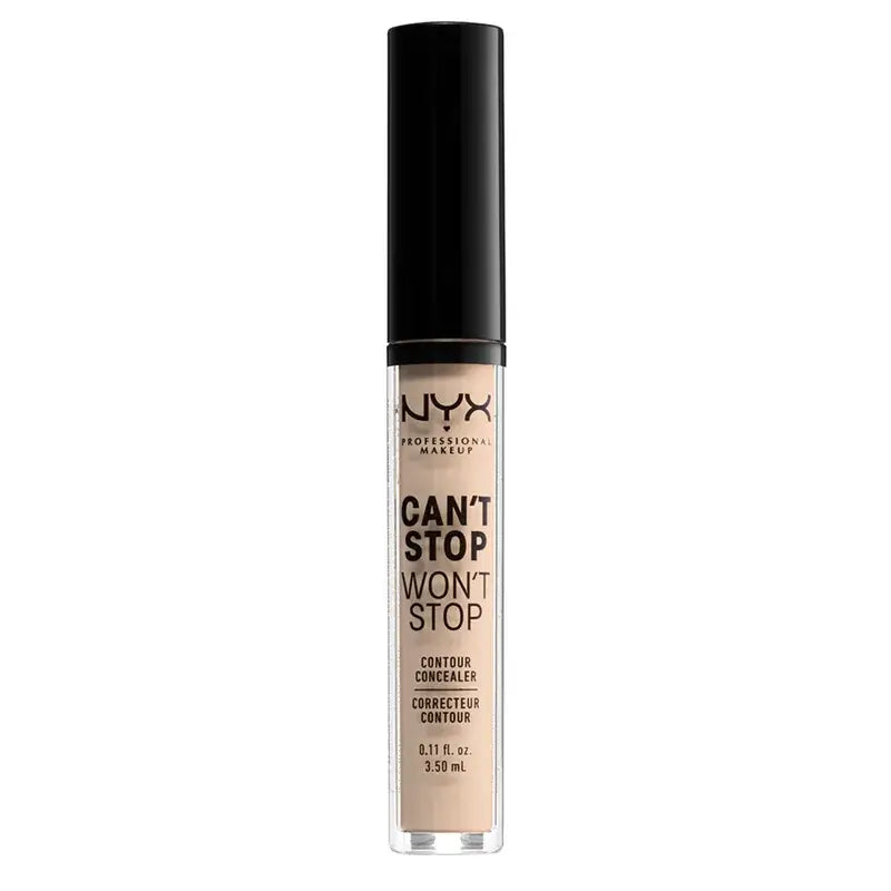 Nyx Noncomedogenic Long Lasting Concealer Can'T Stop Won'T Stop Shade 2 Alabaster Per pelli chiare , 3,5 ml