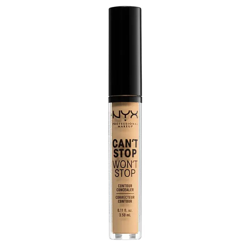 Nyx Noncomedogenic Long Lasting Concealer Can'T Stop Won'T Stop Shade 8 True Beige Per pelli medio-chiare , 3,5 ml