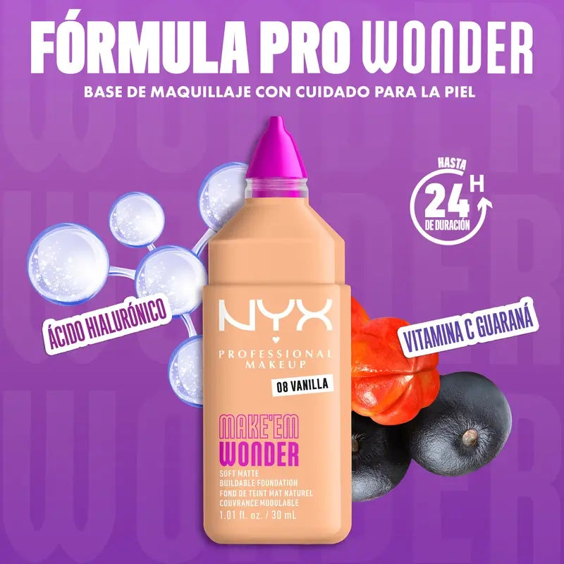 Nyx Cosmetics Make Em Wonder Fdt Vaniglia, 30 ml