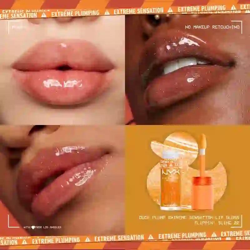 Nyx Duck Plump Lucidalabbra ad alta pigmentazione Glitter Oro 22 , 7 ml