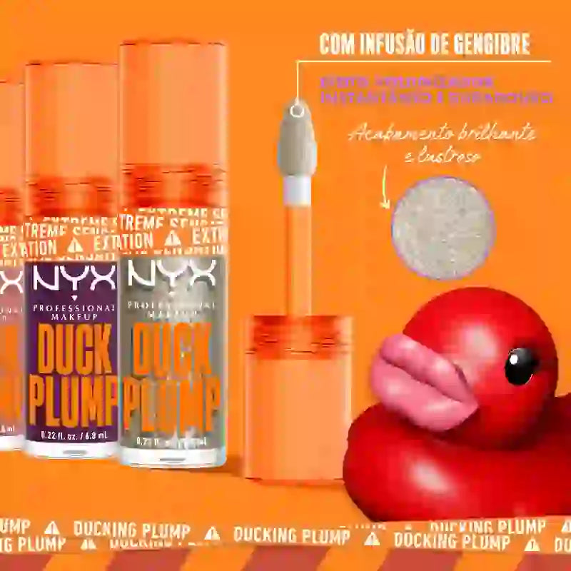 Nyx Duck Plump Lucidalabbra ad alta pigmentazione Glitter Oro 22 , 7 ml