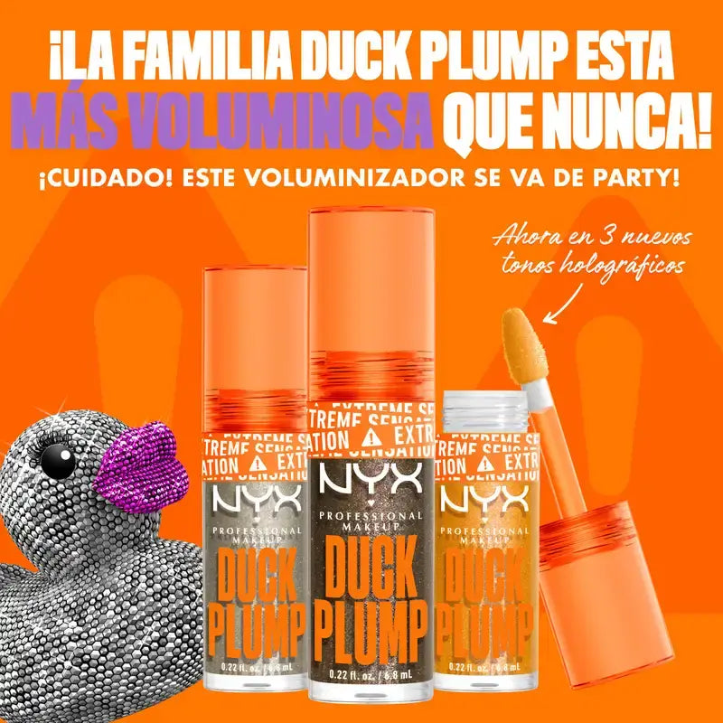 Nyx Duck Plump High Pigment Lip Gloss Gloss Volumizzante Glitter Argento 20 , 7 ml