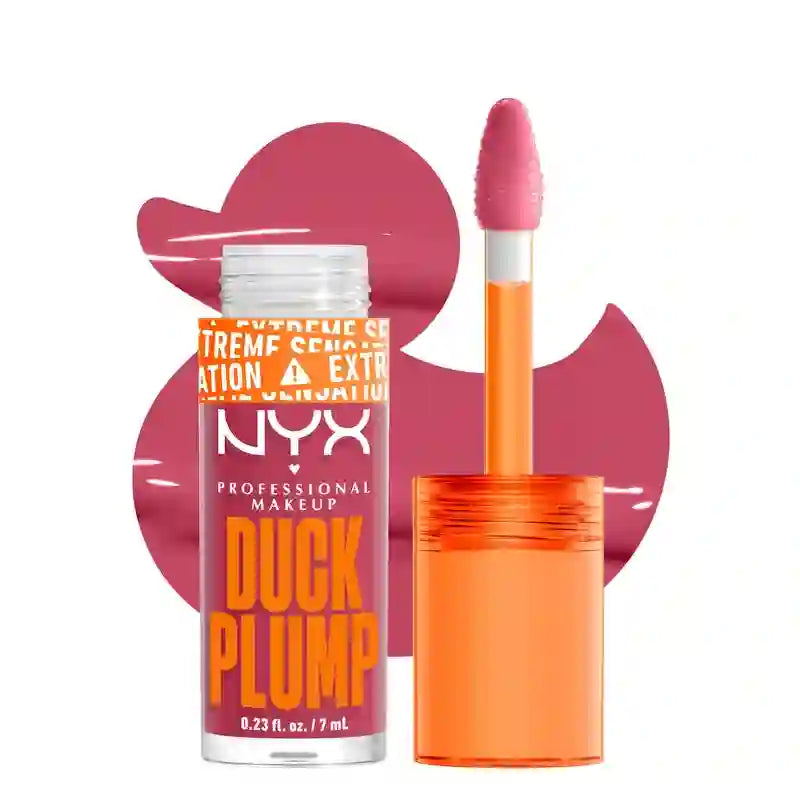 Nyx Duck Plump Lucidalabbra ad alta pigmentazione Gloss Volumizzante Strike A Rose , 7 ml