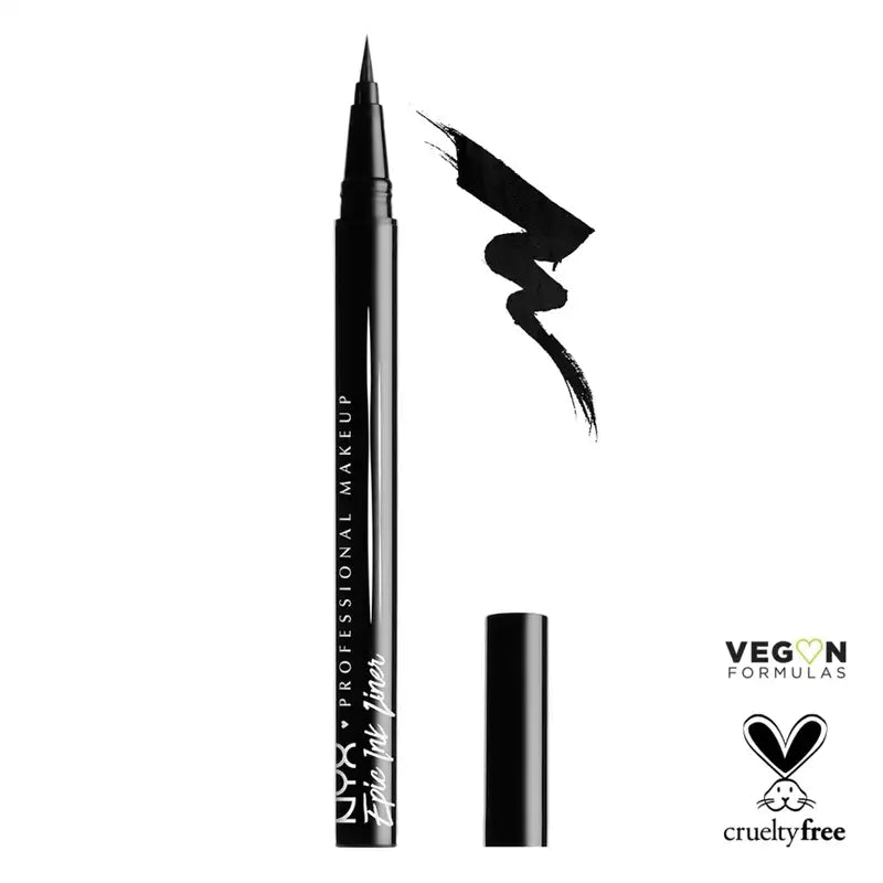 Nyx Eyeliner Waterproof Epic Ink Liner, Punta a pennello, Waterproof , 1 ml