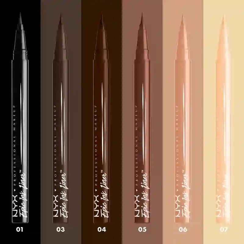 Nyx Eyeliner Waterproof Epic Ink Liner, Punta a pennello, Waterproof , 1 ml