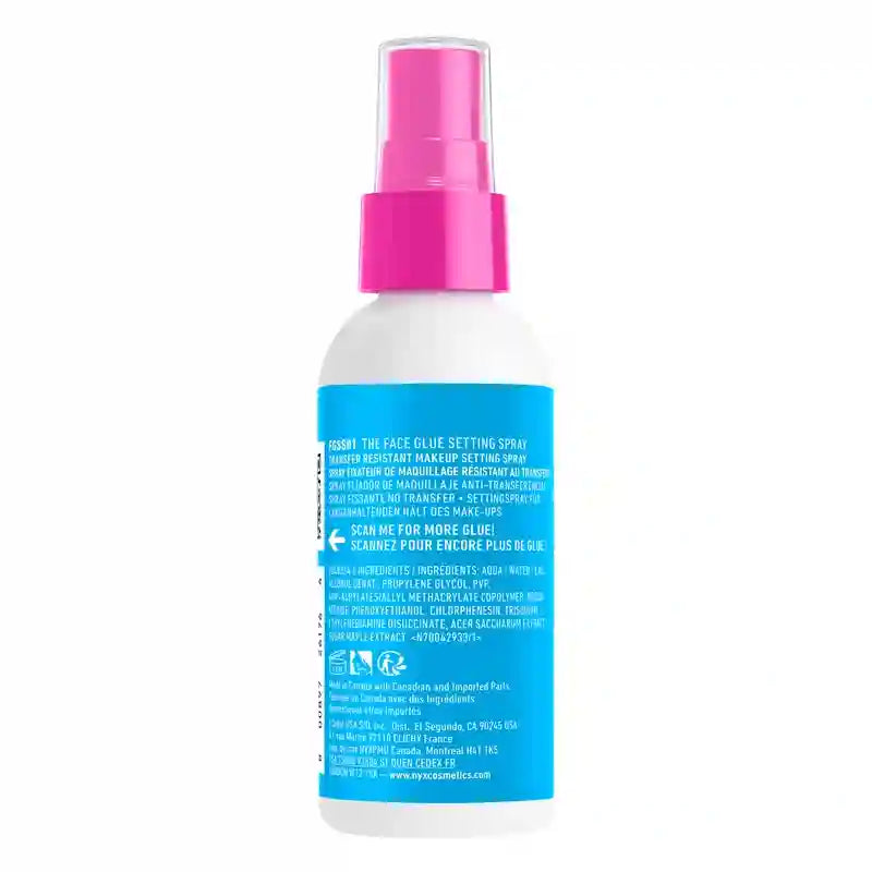 Nyx Face Glue Setting Spray, Spray fissante resistente a lunga durata, 60 ml