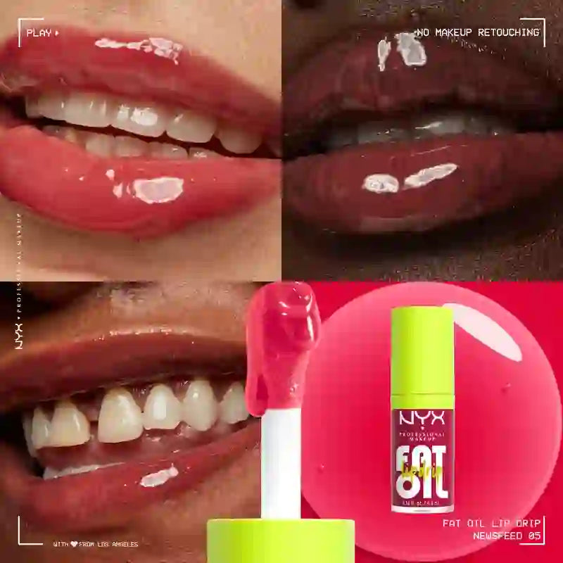 Nyx Olio grasso per labbra Novità Olio per labbra. 12H Idratante. , 4,8 ml