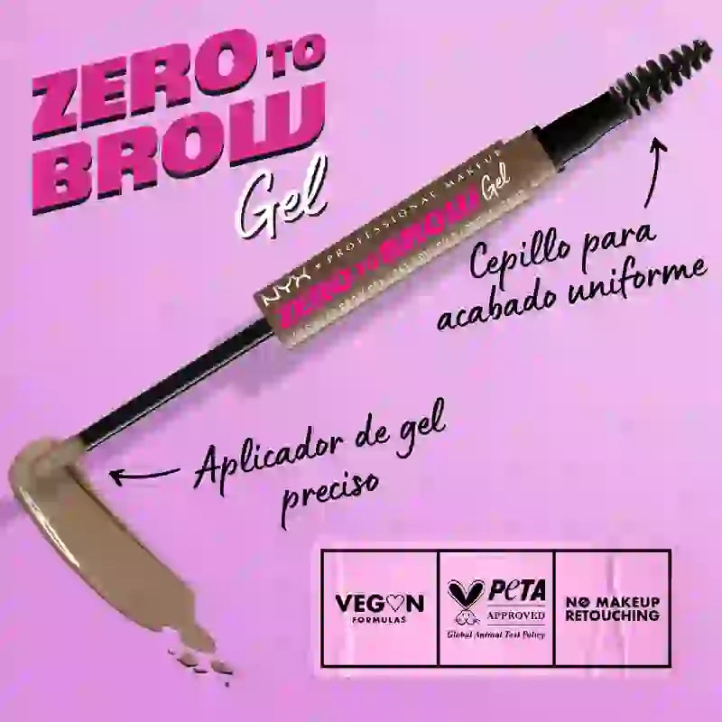 Nyx Gel riempitivo per sopracciglia a lunga durata Zero To Brow. Tonalità Espresso. , 1 pz.